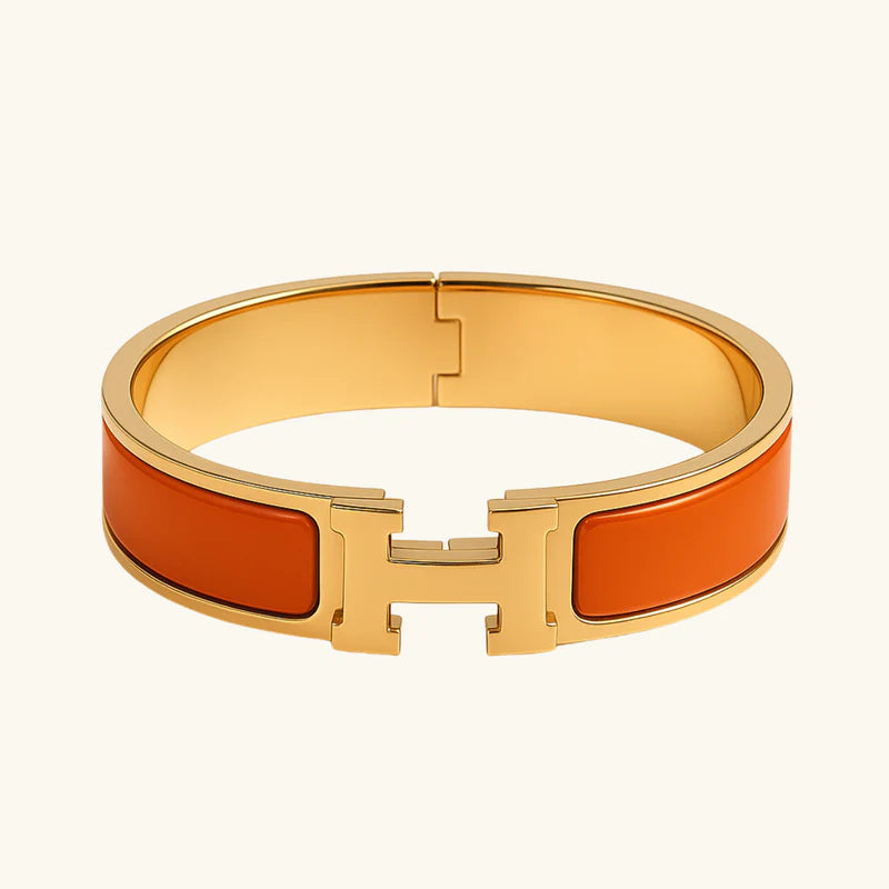 H-sluiting Luxe armband – Oranje & Goud