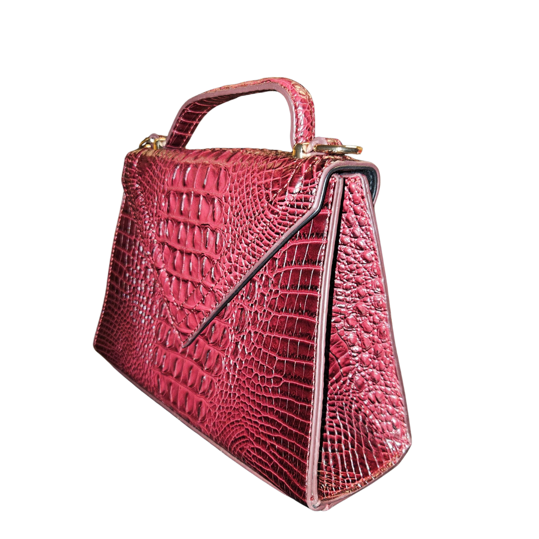 Sac à main Valentina rouge vin foncé