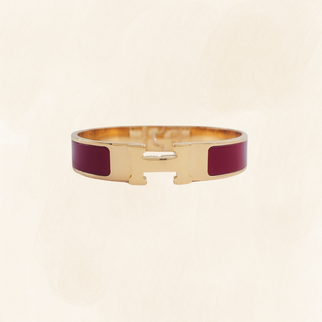H-sluiting Luxe armband – Bordeaux & Goud