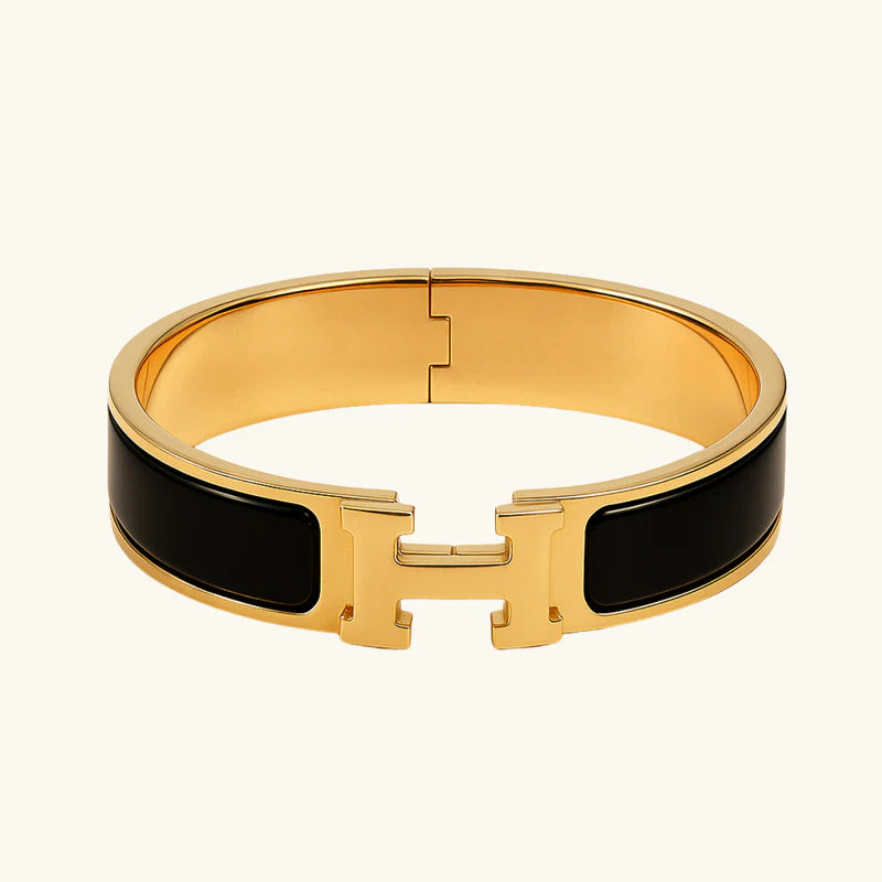 H-sluiting Luxe armband – Zwart & Goud